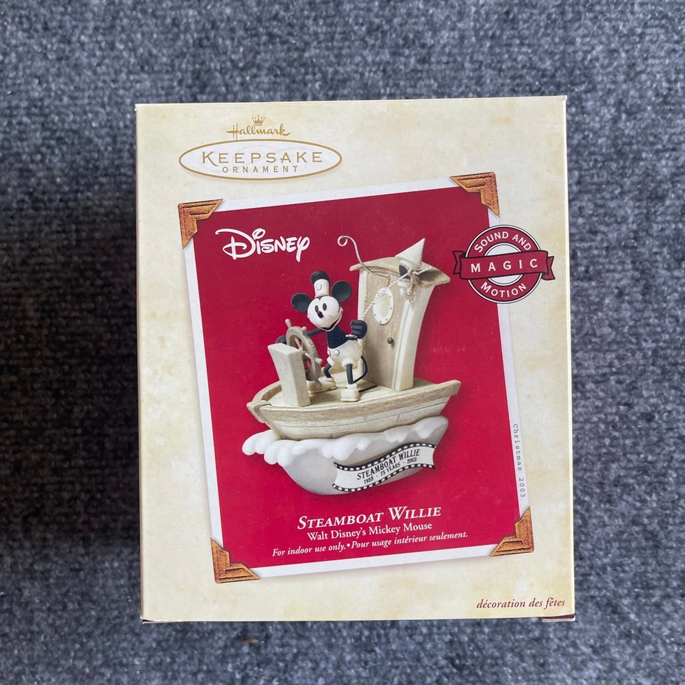 Hallmark Keepsake 2003 Disney Steamboat Willie Mickey Mouse Sound Magic Motion